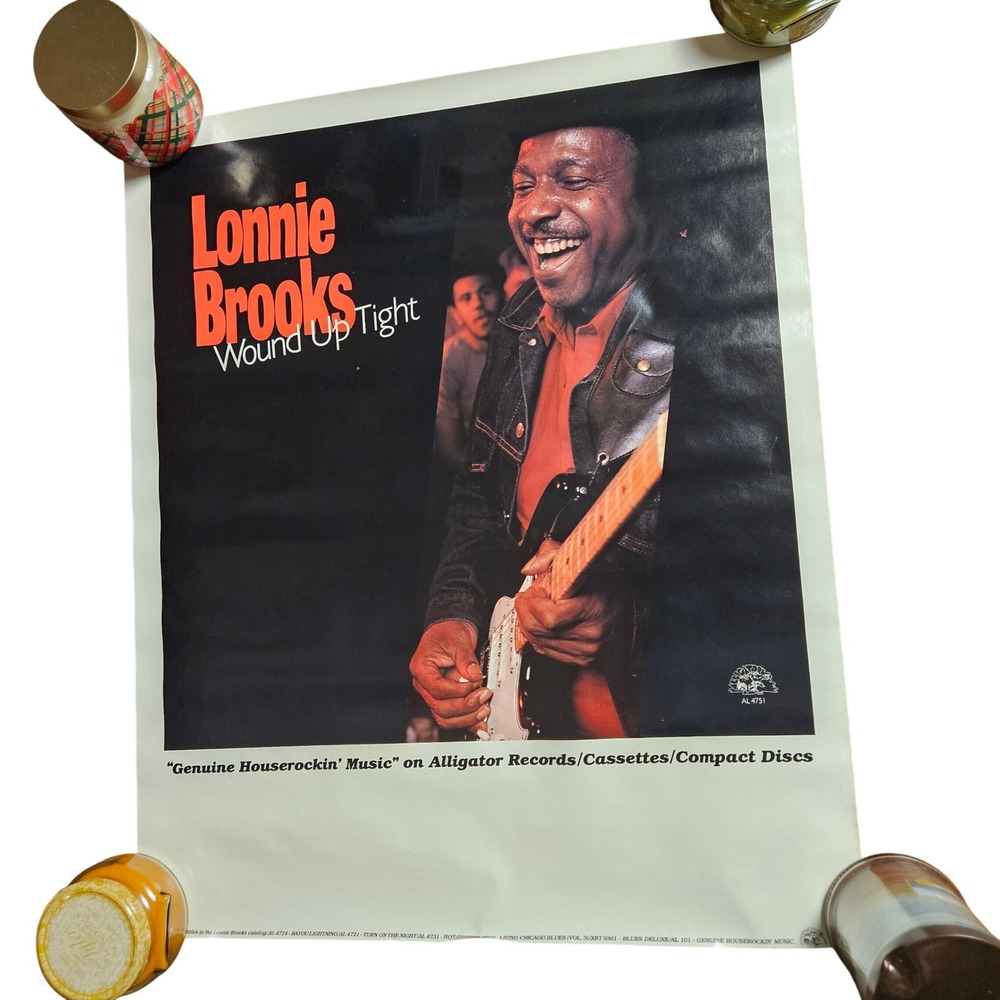 Lonnie Brooks Wound Up Tight VTG 1986 Promo Album‎ Poster 23x28 Alligator Blues